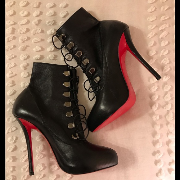 Christian Louboutin Shoes - HOST PICK🎊 Christian Louboutin High Heeled Black Booties EUC “Troopista”